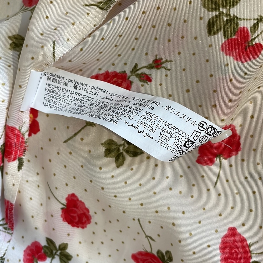 Zara floral print puff sleeve blouse large - Picture 7 of 7